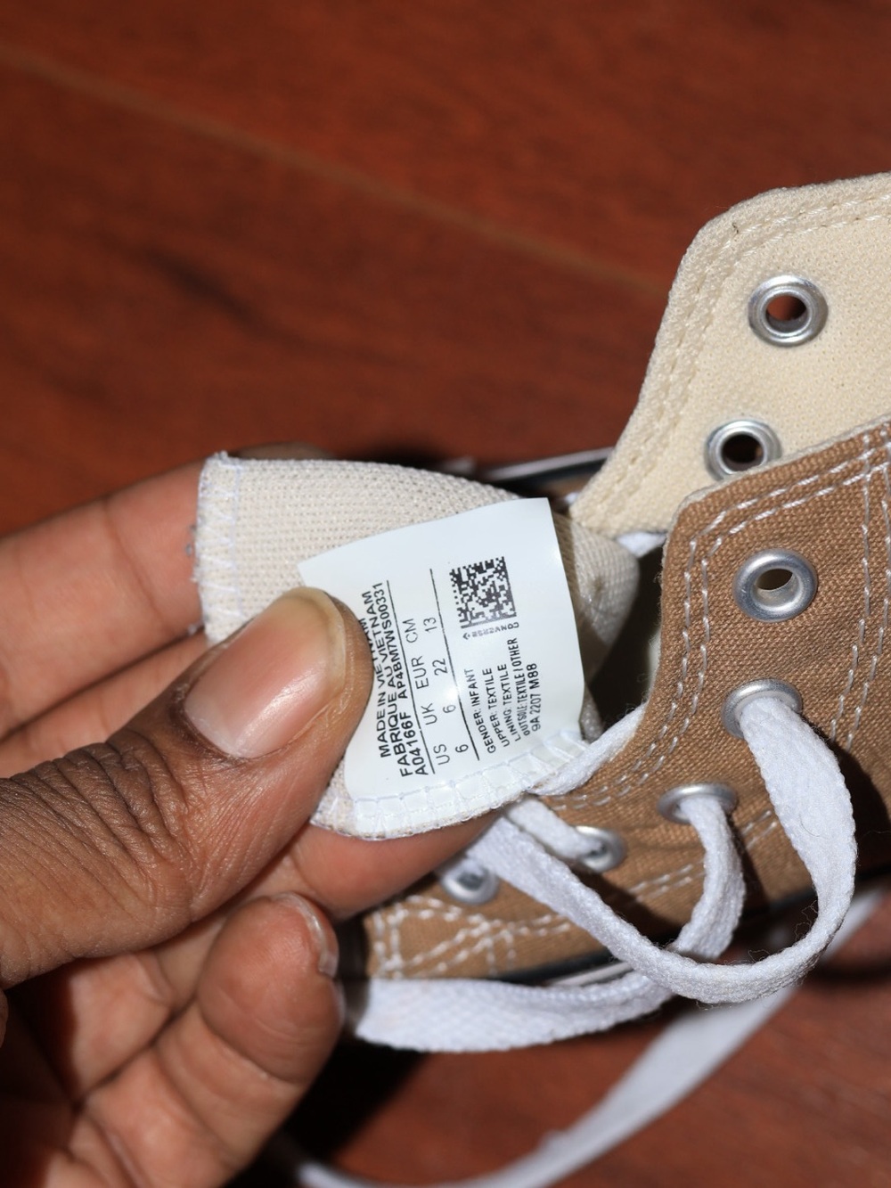 Converse Kids High-Top Sneakers in Tan and White